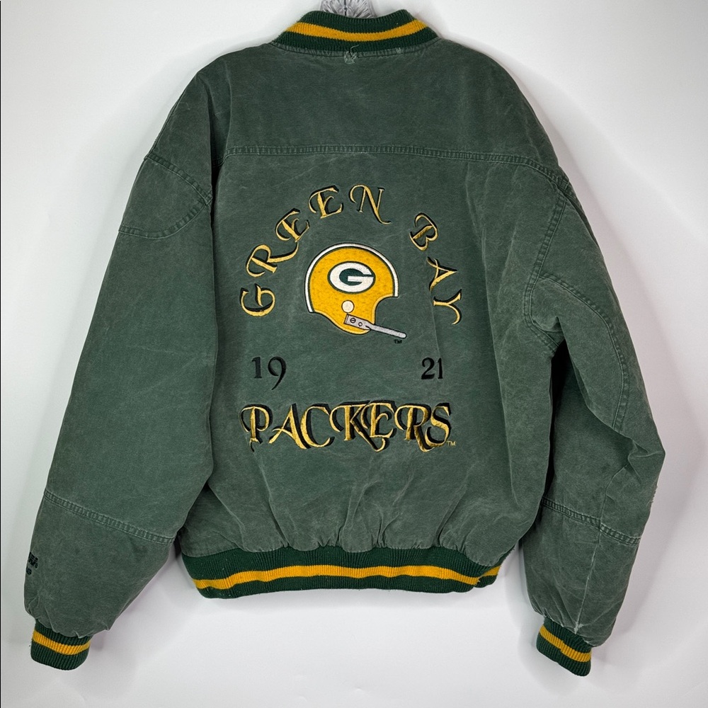 Vintage Nutmeg By Campri Green Bay Packers Full Zip Jacket Grunge Large - Picture 4 of 11